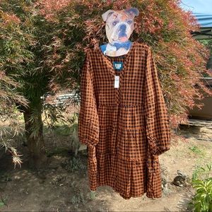 NWT Maeve A+ Anthropologie Tiered Plaid Dress 2x